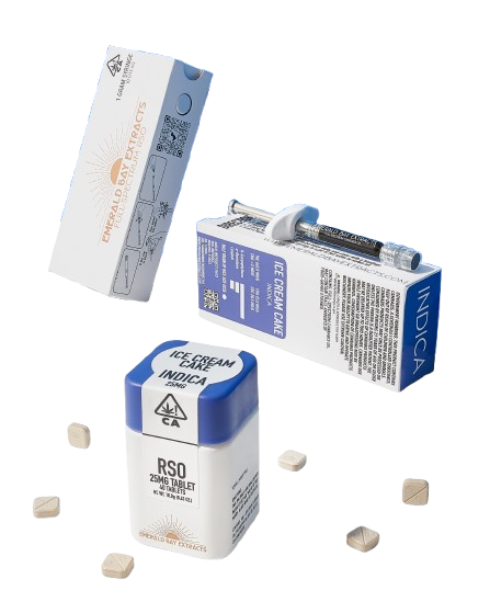 Emerald-Bay-Extracts-Syringe-and-Ice-Cream-Cake-25mg-tablets-group-shot-color-background-white-surface_-removebg-preview